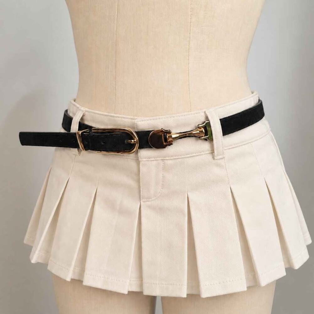 Vintage Black Suede Horsebit Belt Gold Tone Skinny Belt Equestrian Old Money